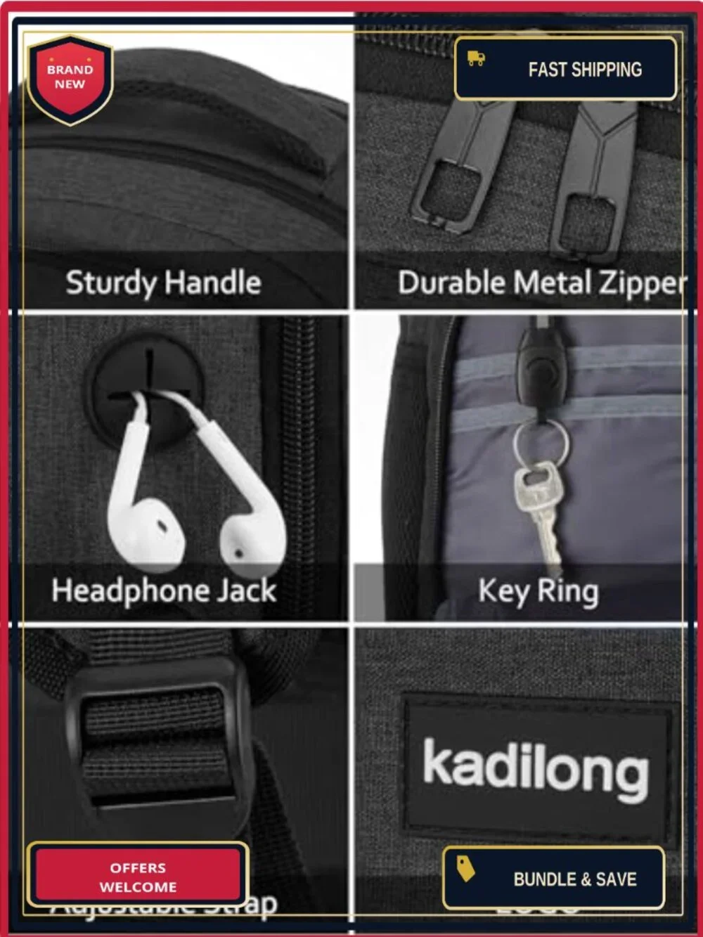 17.3 Inch Laptop Backpack with USB Charger, Book Bag for Men Teens, School Work